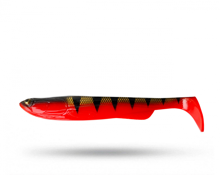 TrueGlide Swim Shad 29 cm - Fluo Red Tiger i gruppen Fiskedrag / Gäddjiggar hos Örebro Fiske & Outdoor AB (TG Shad 29 -Fl Red T)